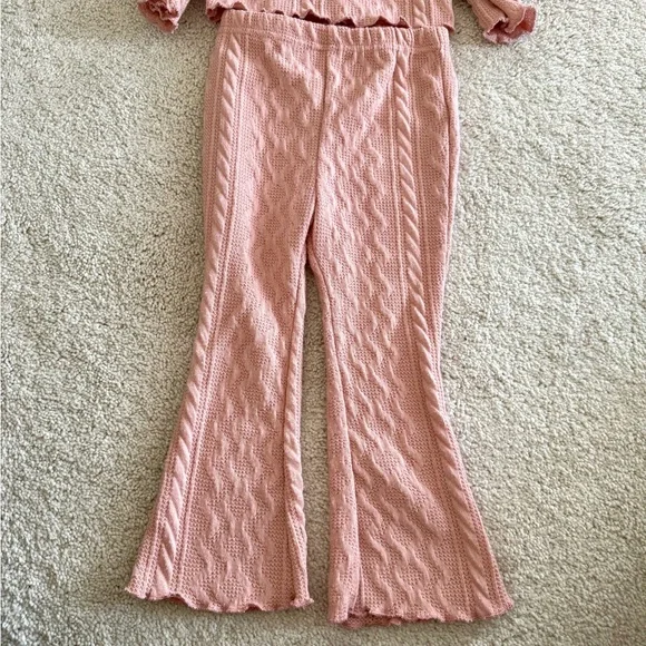 Pink Knit Two-Piece Set - Cable Texture - Picture 3 of 7